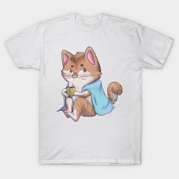 orange warm kitty T-Shirt by Shizomaru